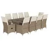 Image de vidaXL Ensemble de Bistro de Jardin 11 pcs Coussins Beige Poly rotin, Ensemble de Bistro de Jardin, Ensemble de Balcon, Ensemble de Meubles d'extérieur