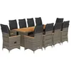 Image de vidaXL Ensemble de Bistro de Jardin 11 pcs Coussins Gris Poly rotin, Ensemble de Bistro de Jardin, Ensemble de Balcon, Ensemble de Meubles d'extérieur