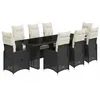 Image de vidaXL Ensemble de Bistro de Jardin 9 pcs Coussins Noir Poly rotin