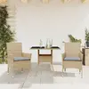 Image de vidaXL Ensemble à manger de jardin et coussins 3 pcs beige rotin verre