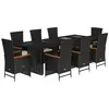 Image de vidaXL Ensemble à Manger de Jardin 9pcs Coussins Noir résine tressée, Ensemble de Salle à Manger d'extérieur, Meuble de Salle à Manger de Jardin, Table et chaises de Jardin