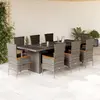 Image de vidaXL Ensemble à manger de jardin 9 pcs coussins gris résine tressée
