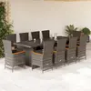 Image de vidaXL Ensemble à manger de jardin 11pcs avec coussins gris poly rotin