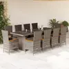 Image de vidaXL Ensemble à manger de jardin 11pcs avec coussins gris poly rotin