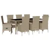 Image de vidaXL Ensemble à Manger de Jardin avec Coussins 9 pcs, Table de Terrasse, Meubles de Patio, Mobilier d'Extérieur, Beige Résine Tressée