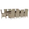 Image de vidaXL Ensemble à Manger de Jardin avec Coussins 11 pcs, Table de Terrasse, Meubles de Patio, Mobilier d'Extérieur, Beige Résine Tressée