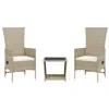 Image de vidaXL Ensemble à Manger de Jardin avec Coussins 3 pcs, Table de Terrasse, Meubles de Patio, Mobilier d'Extérieur, Beige Résine Tressée