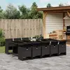 Image de vidaXL Ensemble à manger de jardin 11 pcs coussins noir résine tressée