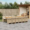 Image de vidaXL Ensemble à manger de jardin et coussins 13 pcs beige