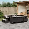 Image de vidaXL Ensemble à manger de jardin 13 pcs coussins noir résine tressée