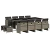 Image de vidaXL Ensemble à Manger de Jardin Coussins 13 pcs Gris résine tressée