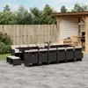 Image de vidaXL Ensemble à manger de jardin 17 pcs coussins noir résine tressée
