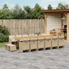 Image de vidaXL Ensemble à manger de jardin et coussins 17 pcs beige