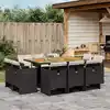 Image de vidaXL Ensemble à manger de jardin 11 pcs coussins noir résine tressée