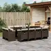 Image de vidaXL Ensemble à manger de jardin avec coussins 13 pcs marron rotin