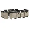 Image de vidaXL Ensemble à Manger de Jardin et Coussins 13 pcs Gris Clair rotin