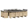Image de vidaXL Ensemble à Manger de Jardin Coussins 13 pcs mélange Beige rotin