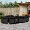 Image de vidaXL Ensemble à manger de jardin 15 pcs coussins noir résine tressée