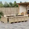 Image de vidaXL Ensemble à manger de jardin et coussins 15 pcs beige
