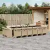 Image de vidaXL Ensemble à manger de jardin et coussins 17 pcs beige
