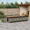 Image de vidaXL Ensemble à manger de jardin 17 pcs et coussins résine tressée