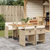 Image de vidaXL Ensemble à manger de jardin avec coussins 5pcs Beige poly rotin