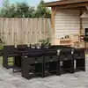 Image de vidaXL Ensemble à manger de jardin 9pcs coussins noir résine tressée