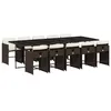 Image de vidaXL Ensemble à Manger de Jardin et Coussins 11 pcs Marron rotin