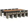 Image de vidaXL Ensemble à Manger de Jardin 11pcs avec Coussins Gris Poly rotin
