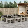 Image de vidaXL Ensemble à manger de jardin et coussins 13 pcs gris clair rotin