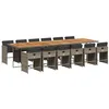Image de vidaXL Ensemble à Manger de Jardin Coussins 13 pcs Gris résine tressée