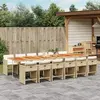 Image de vidaXL Ensemble à manger de jardin et coussins 13 pcs beige