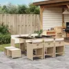 Image de vidaXL Ensemble à manger de jardin et coussins 11 pcs beige poly rotin