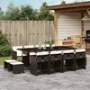 Image de vidaXL Ensemble à manger de jardin avec coussins 13 pcs marron rotin