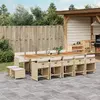 Image de vidaXL Ensemble à manger de jardin et coussins 15 pcs beige