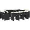 Image de vidaXL Ensemble à Manger de Jardin 11 pcs Coussins Noir résine tressée