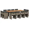 Image de vidaXL Ensemble à Manger de Jardin Coussins 13 pcs Gris résine tressée