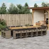 Image de vidaXL Ensemble à manger de jardin 17 pcs et coussins résine tressée
