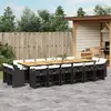 Image de vidaXL Ensemble à manger de jardin 17 pcs coussins noir résine tressée