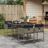 Image de vidaXL Ensemble à manger de jardin 5 pcs coussins gris résine tressée