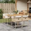 Image de vidaXL Ensemble à manger de jardin avec coussins 5pcs Beige poly rotin