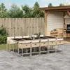 Image de vidaXL Ensemble à manger de jardin et coussins 11 pcs beige poly rotin