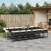 Image de vidaXL Ensemble à manger de jardin 13 pcs coussins noir résine tressée