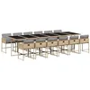 Image de vidaXL Ensemble à Manger de Jardin Coussins 13 pcs mélange Beige rotin