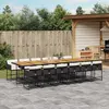 Image de vidaXL Ensemble à manger de jardin 13 pcs coussins noir résine tressée