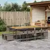 Image de vidaXL Ensemble à manger de jardin coussins 13 pcs gris résine tressée
