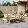 Image de vidaXL Ensemble à manger de jardin et coussins 13 pcs beige
