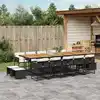 Image de vidaXL Ensemble à manger de jardin 15 pcs coussins noir résine tressée