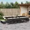 Image de vidaXL Ensemble à manger de jardin 17 pcs coussins noir résine tressée