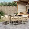 Image de vidaXL Ensemble à manger de jardin et coussins 11 pcs beige poly rotin